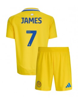 Leeds United Daniel James #7 Replika Borta Kläder Barn 2024-25 Kortärmad (+ byxor)